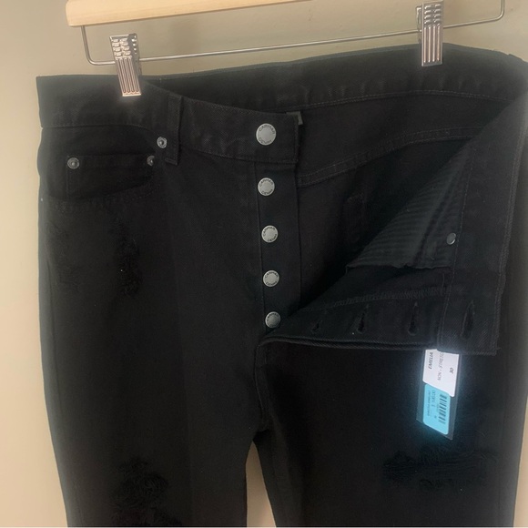 NWT CARMAR Emelia High Rise Black Straight Leg Crop Distressed Jeans Size 30 - Picture 11 of 13